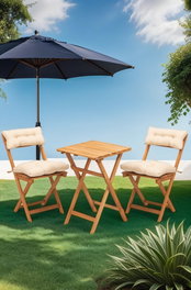 Hanah Home Conjunto de Mesa y Sillas My001A en Madera de Haya